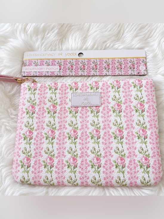 LoveShackFancy Handbags - LoveShackFancy Blooming Heirloom Vegan Leather Accessory Pouch With Wristlet